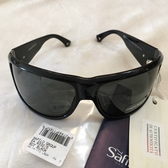 Emporio Armani 9332/S Black Sunglasses New!  Flawless! main image 4